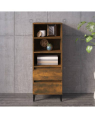 Buffet haut Chêne fumé 40x36x110 cm Bois d'ingénierie | Mobilier & Déco
