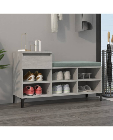 Armoire à chaussures Gris béton 102x36x60 cm Bois d'ingénierie | Mobilier & Déco
