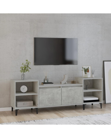 Meuble TV Gris béton 160x35x55 cm Bois d'ingénierie | Mobilier & Déco