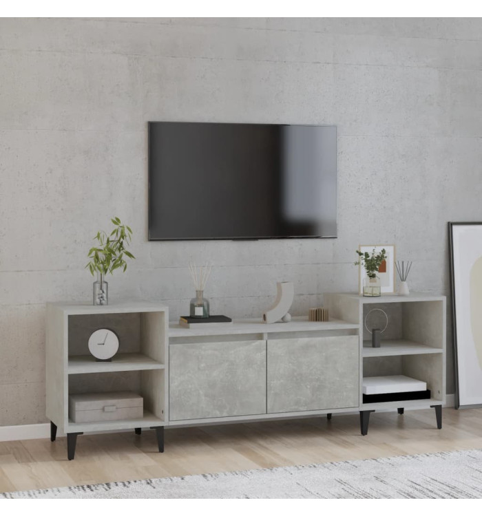 Meuble TV Gris béton 160x35x55 cm Bois d'ingénierie | Mobilier & Déco