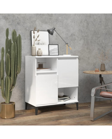 Buffet Blanc brillant 60x35x70 cm Bois d'ingénierie | Mobilier & Déco