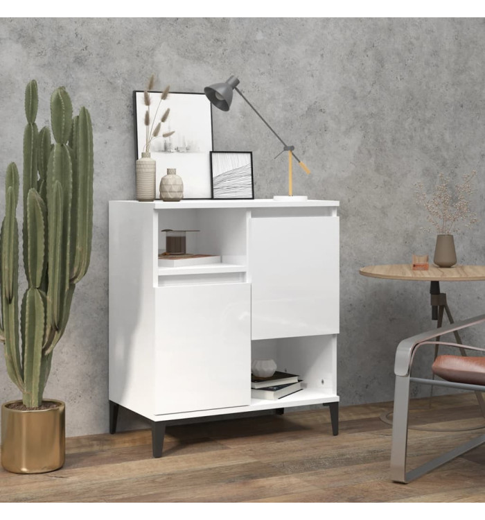 Buffet Blanc brillant 60x35x70 cm Bois d'ingénierie | Mobilier & Déco