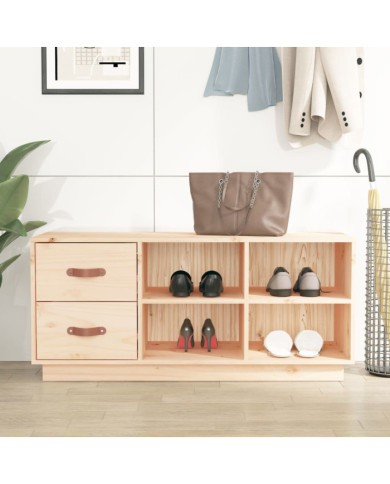 Banc à chaussures 100x34x45 cm Bois de pin massif | Mobilier & Déco
