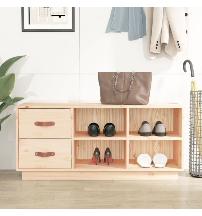 Banc à chaussures 100x34x45 cm Bois de pin massif | Mobilier & Déco