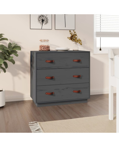 Buffet Gris 80x40x75 cm Bois massif de pin | Mobilier & Déco