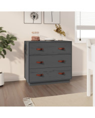 Buffet Gris 80x40x75 cm Bois massif de pin | Mobilier & Déco