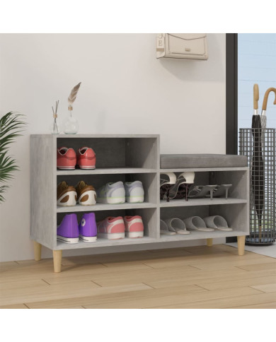 Armoire à chaussures Gris béton 102x36x60 cm Bois d'ingénierie | Mobilier & Déco