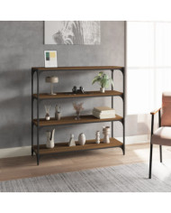 Bibliothèque Chêne brun 100x33x100cm Bois d'ingénierie et acier | Mobilier & Déco