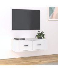 Meuble TV suspendu Blanc 80x36x25 cm Bois d'ingénierie | Mobilier & Déco