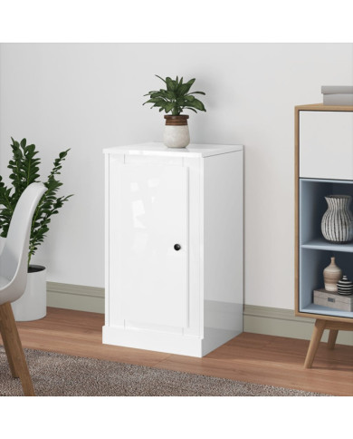 Buffet blanc brillant 37,5x35,5x67,5 cm bois d'ingénierie | Mobilier & Déco