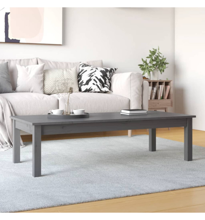 Table basse Gris 110x50x30 cm Bois massif de pin | Mobilier & Déco