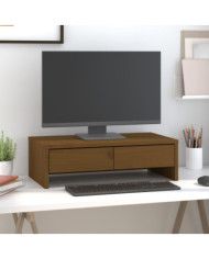 Support de moniteur Marron miel 50x27x15 cm Bois de pin solide | Mobilier & Déco