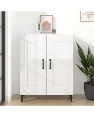 Buffet Blanc brillant 69,5x34x90 cm Bois d'ingénierie | Mobilier & Déco