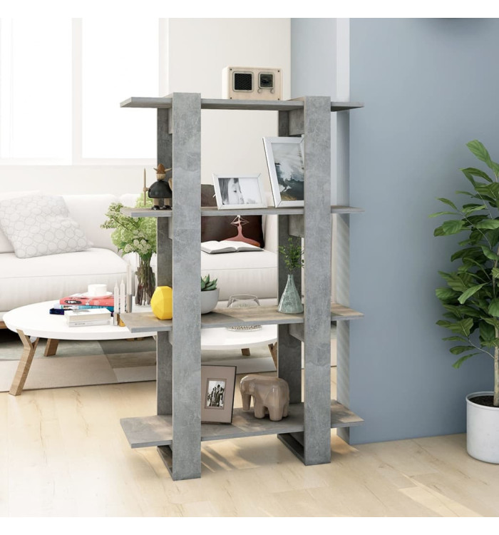 Bibliothèque/Séparateur de pièce Gris béton 80x30x123,5 cm | Mobilier & Déco