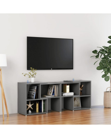 Meuble TV Gris 104x30x52 cm Bois d'ingénierie | Mobilier & Déco