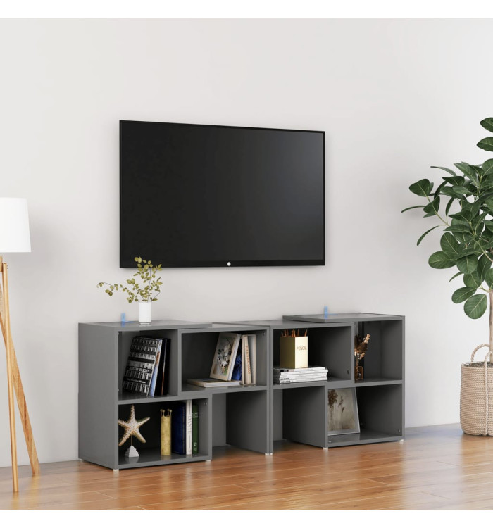 Meuble TV Gris 104x30x52 cm Bois d'ingénierie | Mobilier & Déco