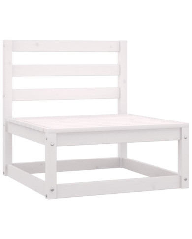 Canapé central de jardin blanc bois de pin massif | Mobilier & Déco