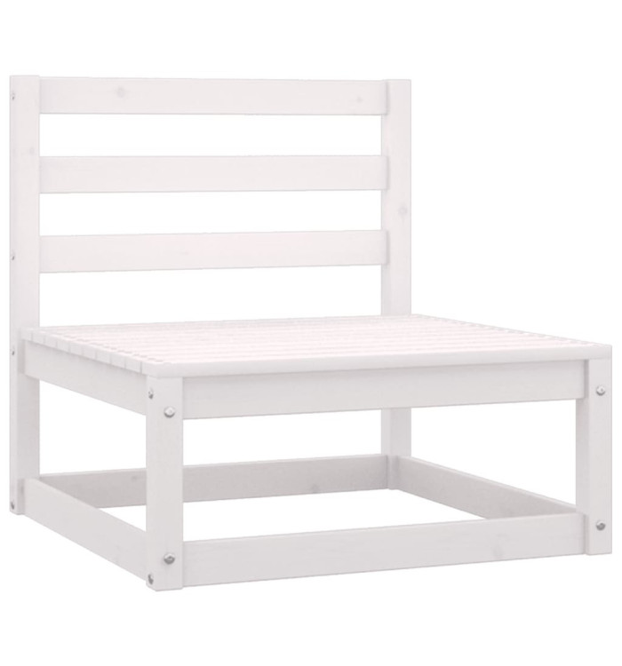Canapé central de jardin blanc bois de pin massif | Mobilier & Déco