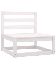 Canapé central de jardin blanc bois de pin massif | Mobilier & Déco