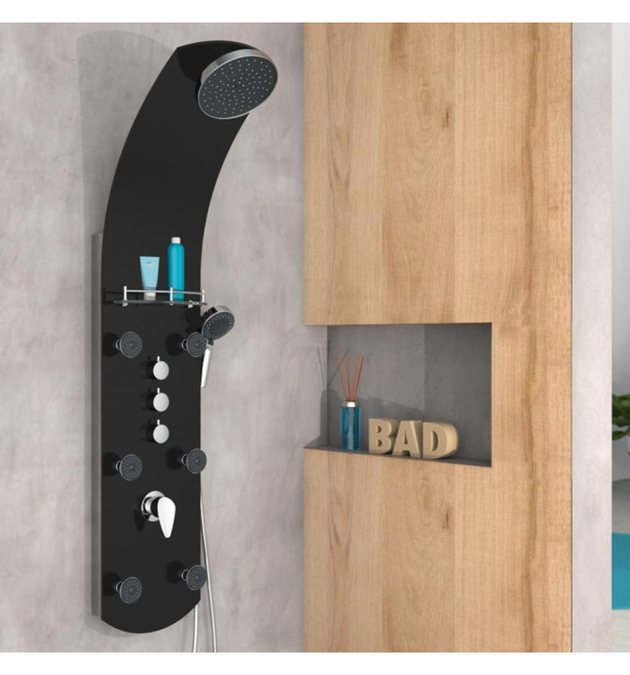 EISL Panneau de douche avec mitigeur KARIBIK noir | Mobilier & Déco