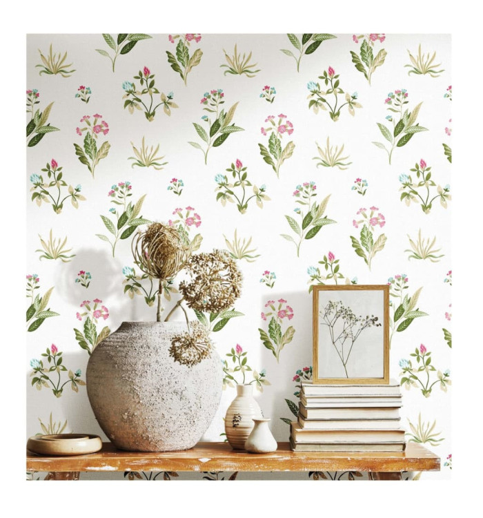 Noordwand Papier peint Blooming Garden 6 Flowers and Plants Blanc vert | Mobilier & Déco