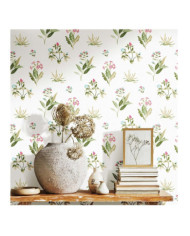 Noordwand Papier peint Blooming Garden 6 Flowers and Plants Blanc vert | Mobilier & Déco