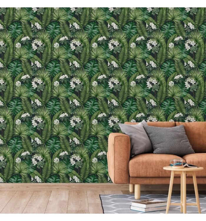 DUTCH WALLCOVERINGS Papier peint Eden Noir et vert foncé | Mobilier & Déco