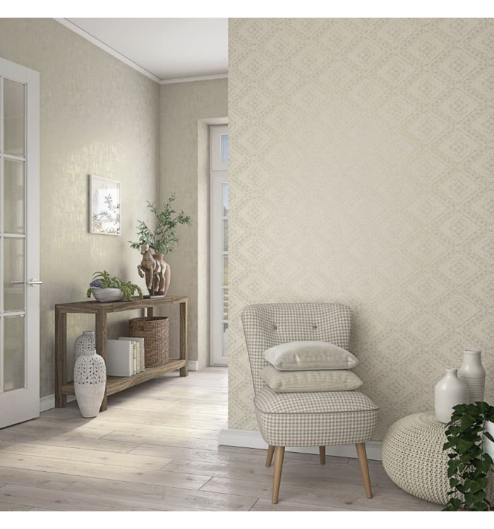 Noordwand Papier peint Topchic Tone On Tone Diamonds Beige métallisé | Mobilier & Déco