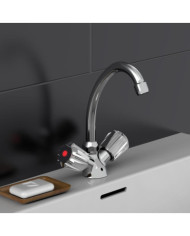 SCHÜTTE Mitigeur de lavabo à 2 poignées SAVINO chrome | Mobilier & Déco