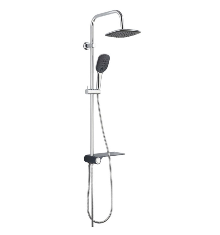 SCHÜTTE Ensemble de douche avec bac latéral AQUASTAR chrome-anthracite | Mobilier & Déco