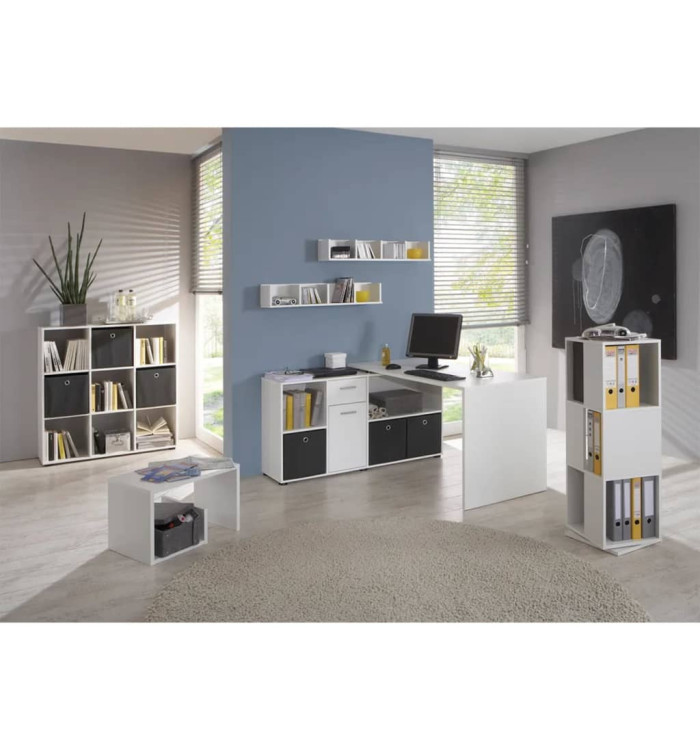 FMD Étagère sur pied avec 9 compartiments Blanc | Mobilier & Déco