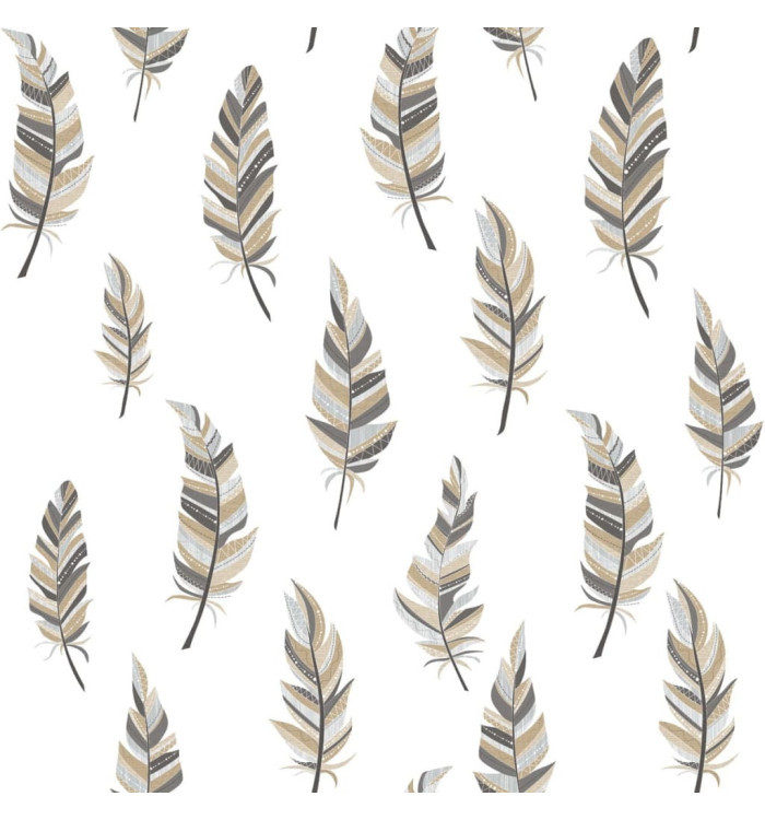 Noordwand Papier peint Urban Friends et Coffee Feathers Blanc argenté | Mobilier & Déco