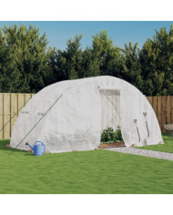 Serre avec cadre en acier blanc 10 m² 5x2x2,3 m | Mobilier & Déco