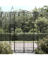 Portail de jardin noir 121x8x200 cm fer forgé | Mobilier & Déco