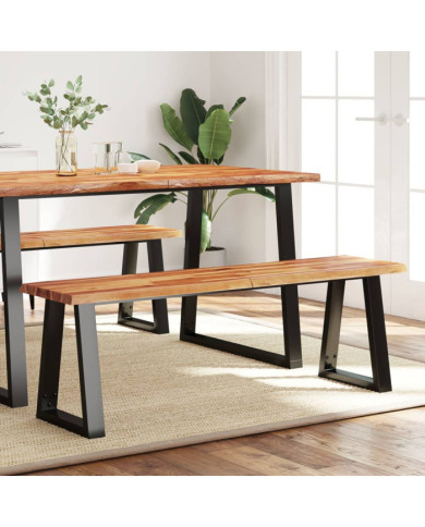Banc avec bord vivant 140 cm bois d'acacia massif | Mobilier & Déco