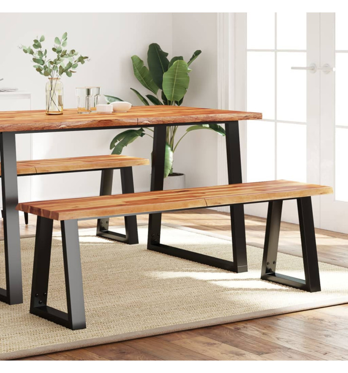 Banc avec bord vivant 140 cm bois d'acacia massif | Mobilier & Déco