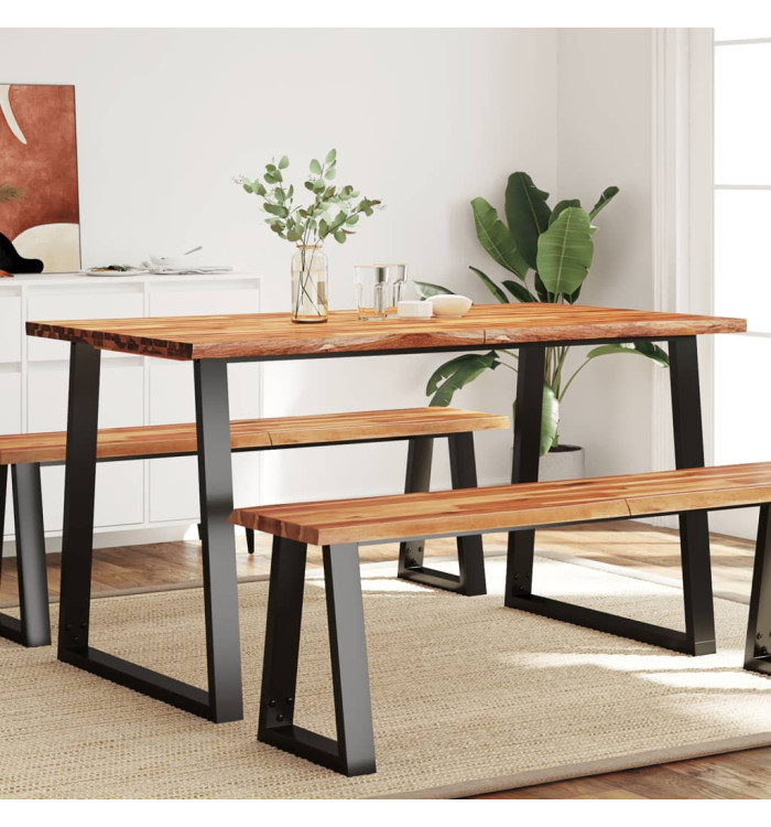Table à manger 140x80x75 cm bois d'acacia solide à bord vif | Mobilier & Déco