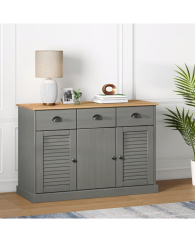 Buffet avec tiroirs VIGO 113x40x75 cm gris bois massif de pin | Mobilier & Déco