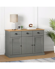 Buffet avec tiroirs VIGO 113x40x75 cm gris bois massif de pin | Mobilier & Déco