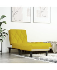 Chaise longue jaune velours | Mobilier & Déco