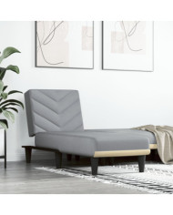 Chaise longue gris clair tissu | Mobilier & Déco