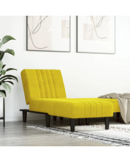 Chaise longue jaune velours | Mobilier & Déco