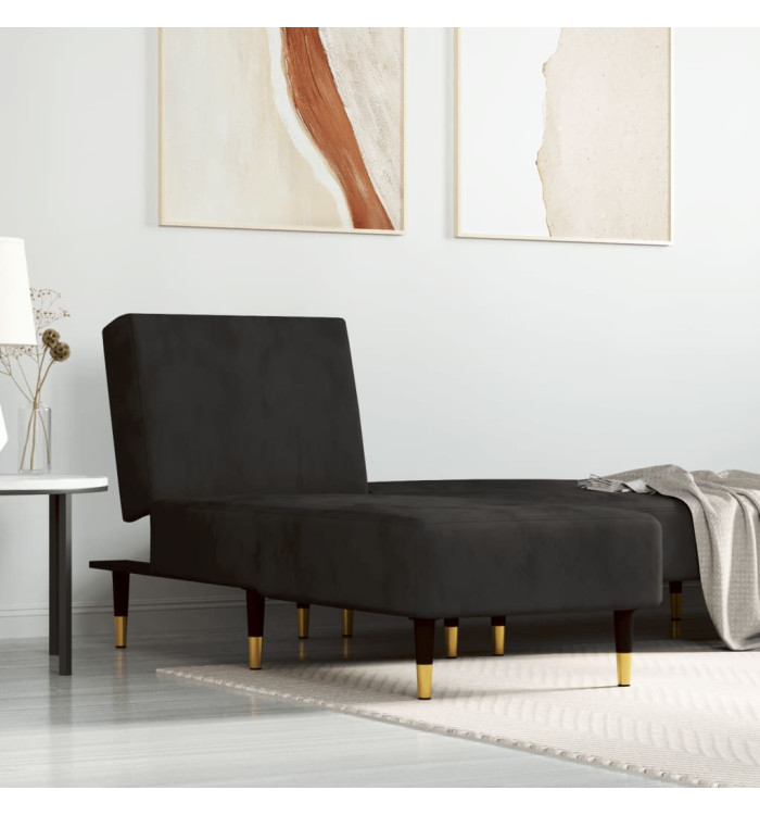 Chaise longue noir velours | Mobilier & Déco