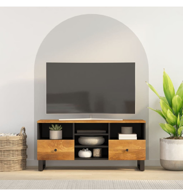 Meuble TV 100x33x46 cm bois de manguier et d'ingénierie | Mobilier & Déco