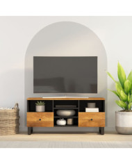 Meuble TV 100x33x46 cm bois de manguier et d'ingénierie | Mobilier & Déco