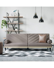 Canapé-lit avec accoudoirs taupe tissu | Mobilier & Déco