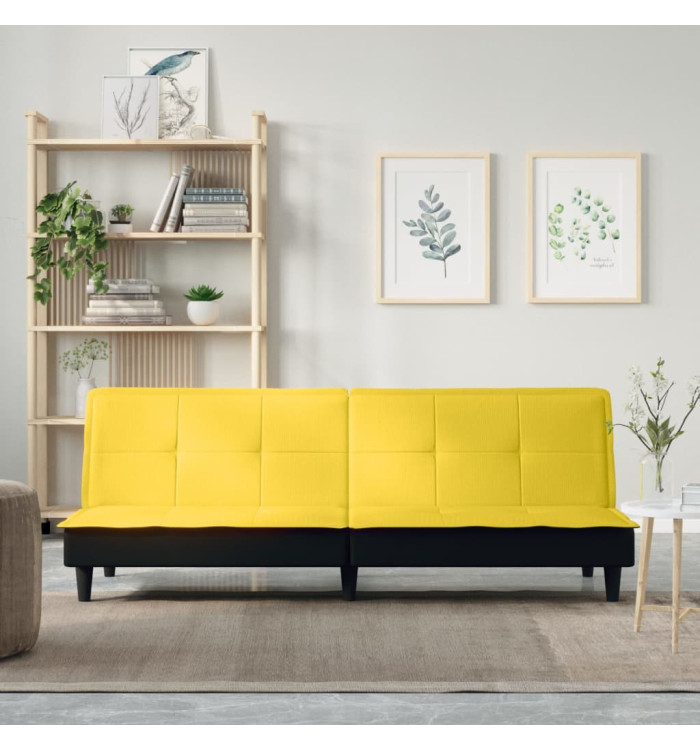 Canapé-lit jaune clair tissu | Mobilier & Déco