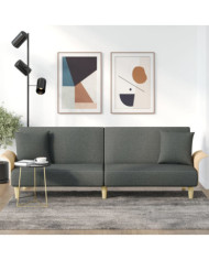 Canapé-lit avec accoudoirs gris foncé tissu | Mobilier & Déco