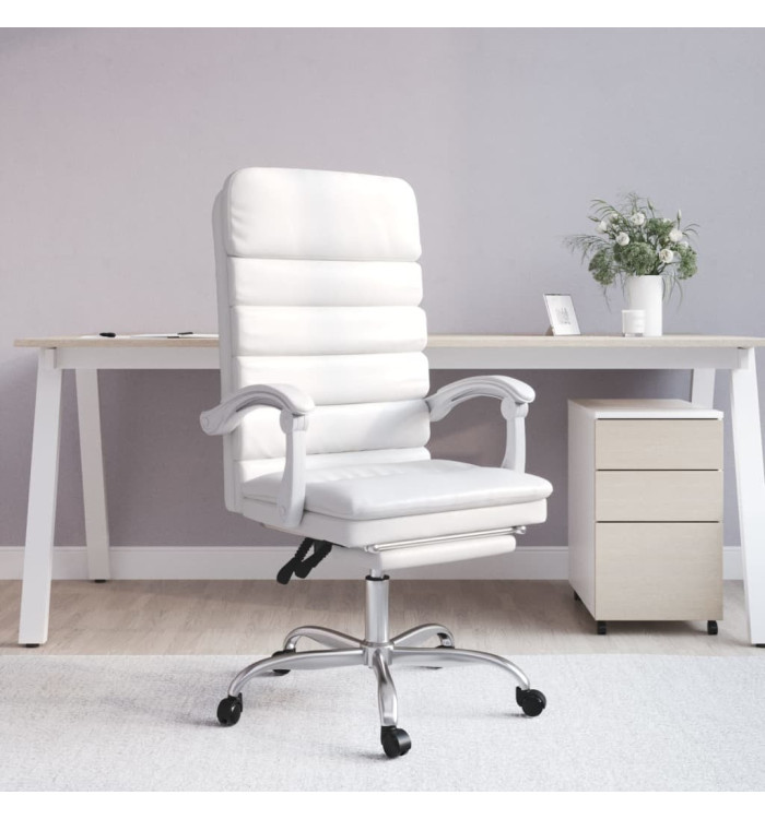 Fauteuil de massage inclinable de bureau Blanc Similicuir | Mobilier & Déco