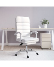 Fauteuil de massage inclinable de bureau Blanc Similicuir | Mobilier & Déco